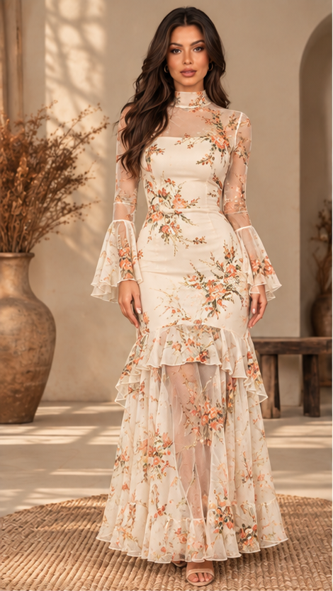 Amara Midnight Floral Maxi Dress