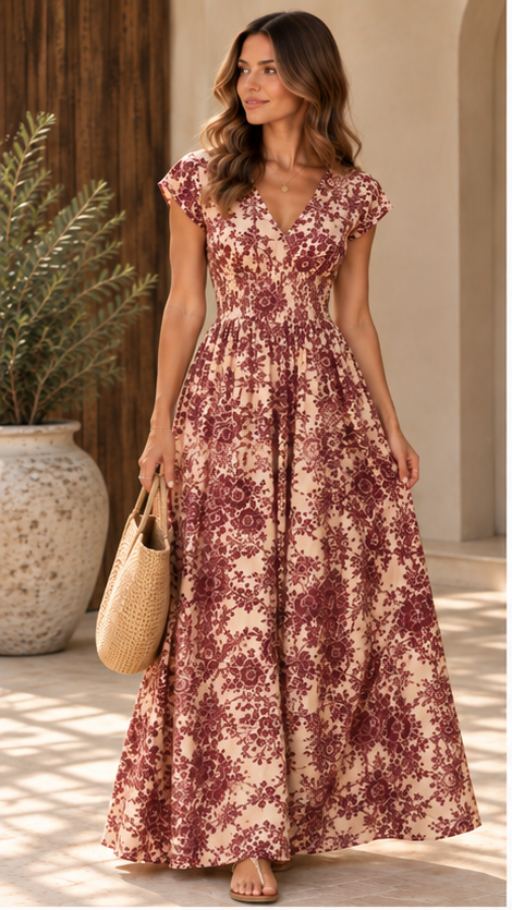 Seraphine Vintage Print Maxi Dress